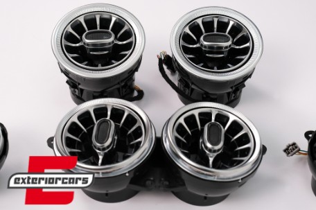 AC ventilacijske rešetke SET prednje i stražnje strane 64 boje / Mercedes S-klasa W222 (2013-2020), ACVW222