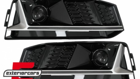 Bočne mrežice ACC poklopci RS4 dizajn (piano crna/srebrna) / Audi A4 B9 S-Line limuzina karavan (2016-2019), SGAUA4B9SS