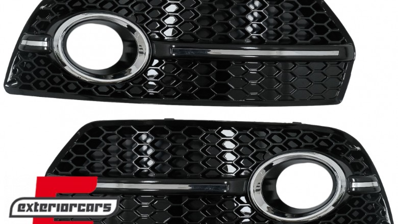 Bočne mrežice RS dizajn (crna/chrome) / Audi Q5 SUV 8R (2008-2011), 40980SET