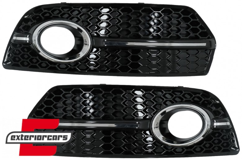 Bočne mrežice RS dizajn (crna/chrome) / Audi Q5 SUV 8R (2008-2011), 40980SET