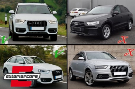 Bočne mrežice RS dizajn (piano crna/chrome) / Audi Q3 8U (2011-2014), SGAUQ38UC