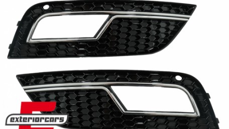 Bočne mrežice RS4 dizajn (crna/chrome) / Audi A4 B8 Facelift (2012-2015), SGAUA4B8FRS4C