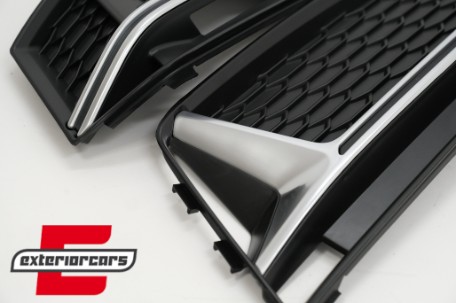 Bočne mrežice RS4 dizajn (piano crna/srebrna) / Audi A4 B9 limuzina karavan S-Line (2016-2019), SGAUA4B9SSWOH
