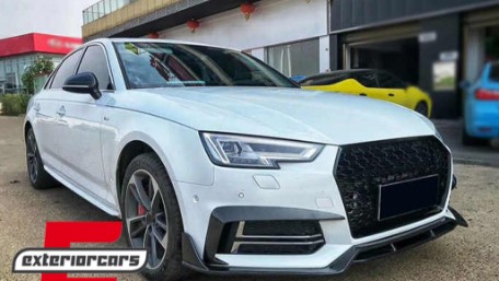 Bočne mrežice S-line dizajn (mat crna/chrome) / Audi A4 B9 limuzina karavan (2016-2019), SGAUA4B9SOEMB
