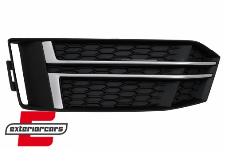 Bočne mrežice S-line dizajn (mat crna/chrome) / Audi A4 B9 limuzina karavan (2016-2019), SGAUA4B9SOEMB