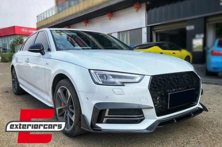 Bočne mrežice S-line dizajn (piano crna/chrome) / Audi A4 B9 limuzina karavan (2016-2019), SGAUA4B9SOE