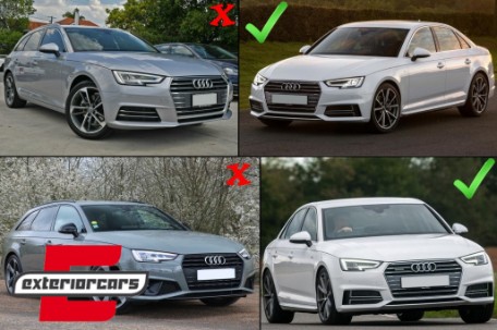 Bočne mrežice S-line dizajn (piano crna/chrome) / Audi A4 B9 limuzina karavan (2016-2019), SGAUA4B9SOE