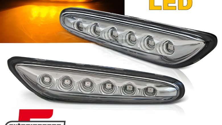 Bočni žmigavci LED (chrome) / BMW 1er E81 E82 E87 E88 (2004-2013) 3er E46 (2001-2005) E90 E91 E92 E93 (2004-2012) 5er E60 E61 (2003-2010), KBBM30