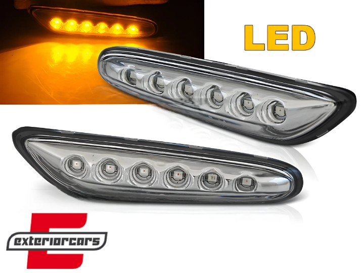 Bočni žmigavci LED (chrome) / BMW 1er E81 E82 E87 E88 (2004-2013) 3er E46 (2001-2005) E90 E91 E92 E93 (2004-2012) 5er E60 E61 (2003-2010), KBBM30
