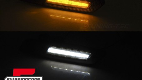 Bočni žmigavci LED F10 look (carbon/smoke) / BMW 1er E81 E82 E87 E88 (2007-2011) 3er E90 E91 E92 E93 (2004-2011) 5er E60 E61 (2003-2010), KBBM32