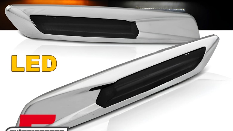 Bočni žmigavci LED F10 look (chrome/smoke) / BMW 1er E81 E82 E87 E88 (2007-2011) 3er E90 E91 E92 E93 (2004-2011) 5er E60 E61 (2003-2010), KBBM33