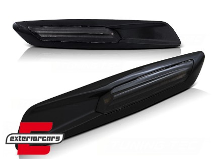 Bočni žmigavci LED F10 look (piano crna/smoke) / BMW 1er E81 E82 E87 E88 (2007-2011) 3er E90 E91 E92 E93 (2004-2011) 5er E60 E61 (2003-2010), KBBM34