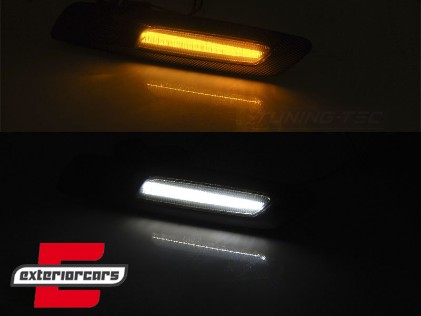 Bočni žmigavci LED F10 look (piano crna/smoke) / BMW 1er E81 E82 E87 E88 (2007-2011) 3er E90 E91 E92 E93 (2004-2011) 5er E60 E61 (2003-2010), KBBM34