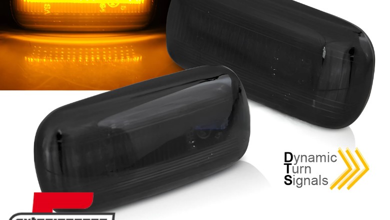 Bočni žmigavci LED SEQ (smoke) / AUDI A3 (2003-2012) A4 S4 RS4 (2001-2008) A6 (2004-2011), KBAU24