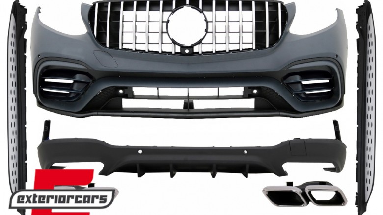 Bodykit GLC63 AMG dizajn & bočne stepenice / Mercedes GLC SUV X253 (2015-07.2019), COCBMBGLCX253AMGRR