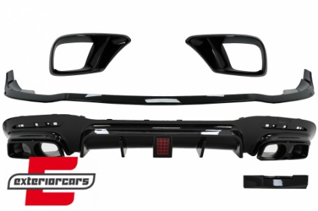 Bodykit prednji lip & difuzor zraka (piano crna) / Mercedes S-klasa W222 Facelift S65 S63 (07.2017-08.2020), CBMBW222S63FB