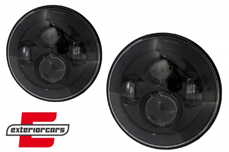 CREE LED prednji farovi 7inch (crna) / Jeep Wrangler JK TJ LJ Land ROVER Defender Mercedes W463, HLU7INCHLYA