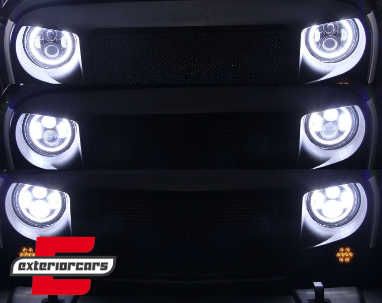 CREE LED prednji farovi Angel Eye (crna) / Jeep Wrangler JK TJ LJ Land ROVER Defender Mercedes W463, HLU7INCHB