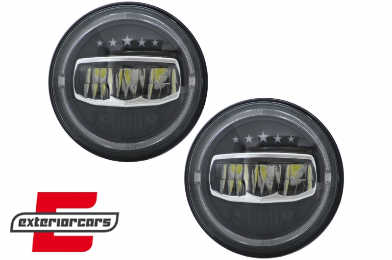 CREE LED prednji farovi Angel Eye DRL 5 Stars dizajn / Jeep Wrangler JK TJ LJ JL (1997-2017), HLU7INCHJ8