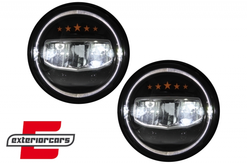 CREE LED prednji farovi Angel Eye DRL 5 Stars dizajn / Jeep Wrangler JK TJ LJ JL (1997-2017), HLU7INCHJ8