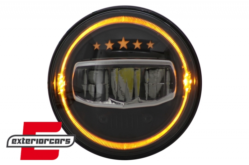 CREE LED prednji farovi Angel Eye DRL 5 Stars dizajn / Jeep Wrangler JK TJ LJ JL (1997-2017), HLU7INCHJ8