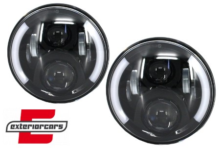 CREE LED prednji farovi (crna) (7 Inch) / Jeep Wrangler JK (2007-2017) Mercedes G-klasa W463 (1989-2017) Land Rover Defender, HLU7INCHG