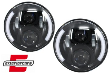 CREE LED prednji farovi (crna) (7 Inch) / Jeep Wrangler JK (2007-2017) Mercedes G-klasa W463 (1989-2017) Land Rover Defender, HLU7INCHG