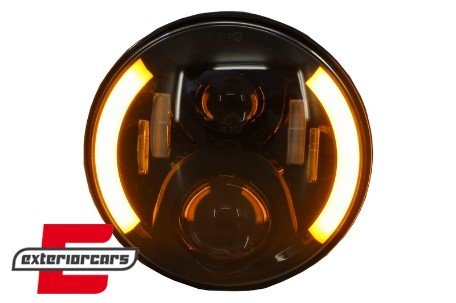 CREE LED prednji farovi (crna) (7 Inch) / Jeep Wrangler JK (2007-2017) Mercedes G-klasa W463 (1989-2017) Land Rover Defender, HLU7INCHG