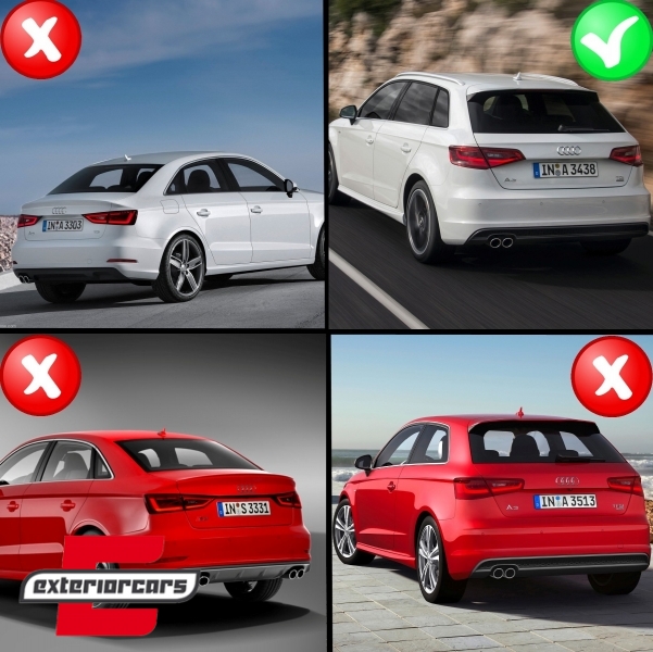 Difuzor zraka & ispušni sustav S3 dizajn / Audi A3 8V Hatchback Sportback (2012-2015), CORDAUA38VH