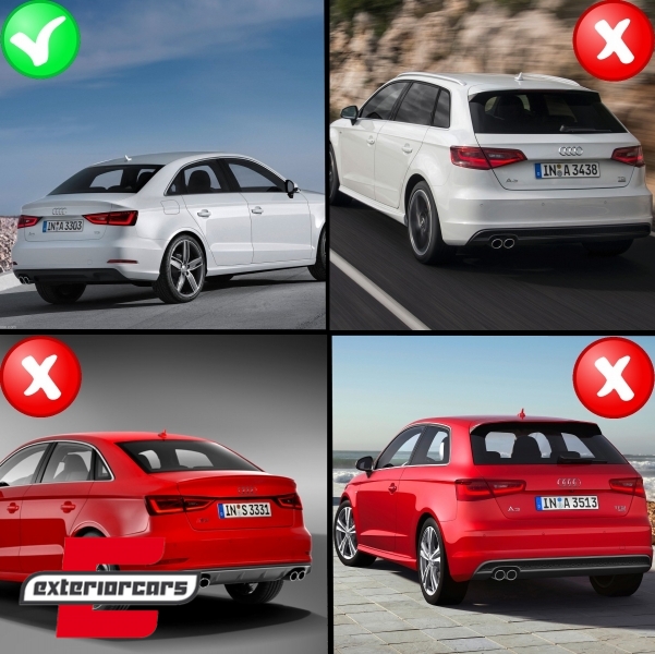Difuzor zraka & kompletni ispušni sustav S3 dizajn / Audi A3 8V limuzina (2012-2015), CORDAUA38VS