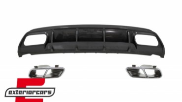 Difuzor zraka & nastavci auspuha A45 AMG dizajn (Carbon look) / Mercedes A-klasa W176 (2013-2018), CORDMBW176FCFA45C
