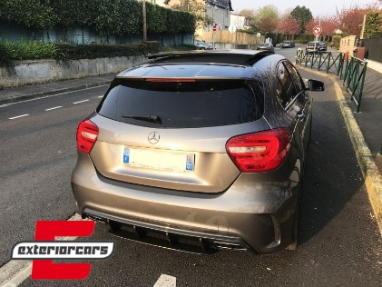 Difuzor zraka & nastavci auspuha A45 AMG dizajn (Carbon look) / Mercedes A-klasa W176 (2013-2018), CORDMBW176FCFA45C