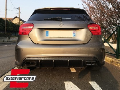 Difuzor zraka & nastavci auspuha A45 AMG dizajn (Carbon look) / Mercedes A-klasa W176 (2013-2018), CORDMBW176FCFA45C