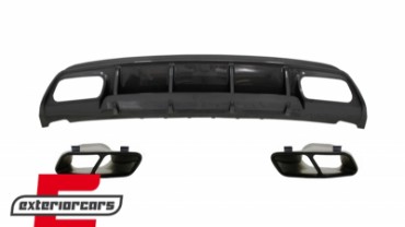 Difuzor zraka & nastavci auspuha A45 AMG dizajn (Carbon look) / Mercedes W176 A-klasa (2013-2018), CORDMBW176FCFA45B