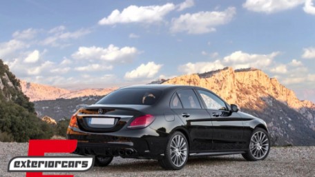 Difuzor zraka & nastavci auspuha C43 AMG dizajn Night paket / Mercedes C-klasa W205 S205 Sport Line (2014-2020), RDMBW205C43B