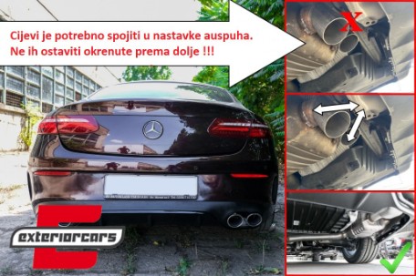 Difuzor zraka & nastavci auspuha E53 AMG dizajn / Mercedes E-klasa C238 Coupe A238 Cabrio AMG Sport Line (2016-2023), RDMBC238E53