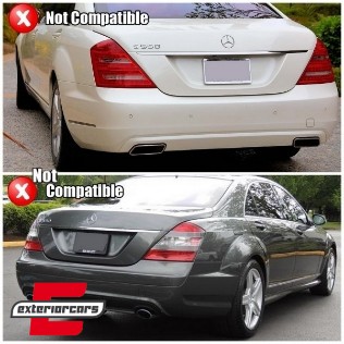 Difuzor zraka & nastavci auspuha Facelift S63 S65 AMG dizajn / Mercedes S-klasa W221 (2005-2013), CORDMBW221B