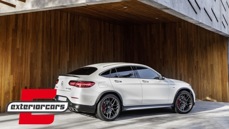 Difuzor zraka & nastavci auspuha GLC63 AMG dizajn (chrome) / Mercedes GLC Coupe C253 Sport Line (2015-2019), RDMBGLC63C253S