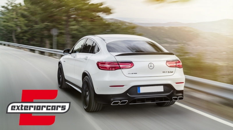 Difuzor zraka & nastavci auspuha GLC63 AMG dizajn (chrome) / Mercedes GLC Coupe C253 Sport Line (2015-2019), RDMBGLC63C253S