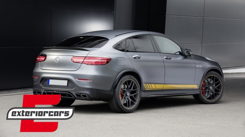 Difuzor zraka & nastavci auspuha GLC63 AMG dizajn (crna) / Mercedes GLC Coupe C253 Sport Line (2015-2019), 39759