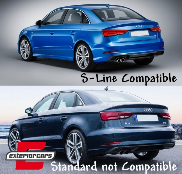 Difuzor zraka & nastavci auspuha RS3 dizajn / AUDI A3 8V Facelift S line (2016-2019), RDAUA38VFRS3