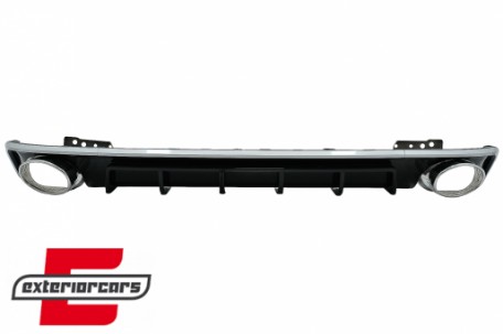Difuzor zraka & nastavci auspuha RS6 dizajn (srebrna) / Audi A6 C8 4K limuzina karavan (2018-2022), RDAUA64KRS6C