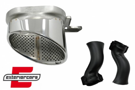 Difuzor zraka & nastavci auspuha RS6 dizajn (srebrna) / Audi A6 C8 4K limuzina karavan (2018-2022), RDAUA64KRS6C