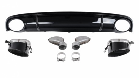 Difuzor zraka & nastavci auspuha RS7 dizajn (crna) / Audi A7 4G (2010-2014), RDAUA74GPB