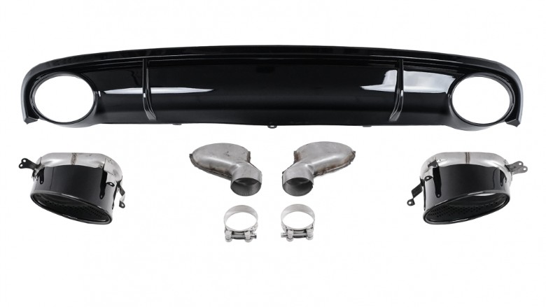 Difuzor zraka & nastavci auspuha RS7 dizajn (crna) / Audi A7 4G (2010-2014), RDAUA74GPB