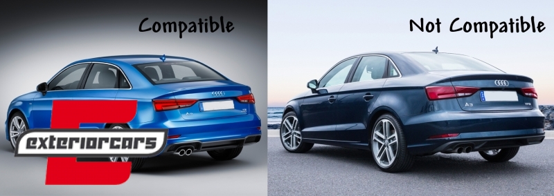 Difuzor zraka & nastavci auspuha S3 dizajn / Audi A3 8V Facelift (2016-2019) limuzina cabrio, CORDAUA38VFSSTY