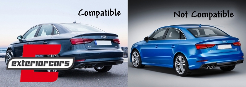 Difuzor zraka & nastavci auspuha S3 dizajn / Audi A3 8V Facelift limuzina cabrio (2016-2019), CORDAUA38VFSNTY