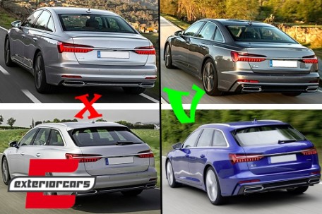 Difuzor zraka & nastavci auspuha S6 dizajn / Audi A6 C8 4K limuzina karavan (2018-2022), RDAUA64KS6C