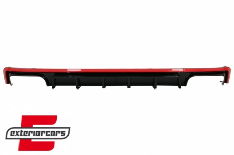 Difuzor zraka & nastavci auspuha S6 dizajn (crvena) / Audi A6 C8 4K limuzina karavan (2018-2022), RDAUA64KS6R