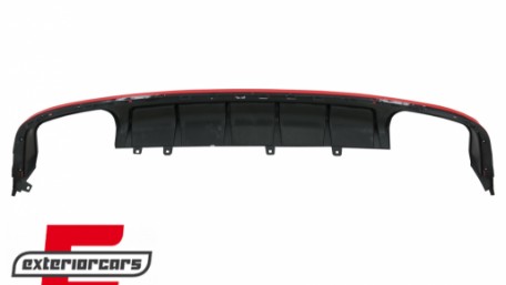 Difuzor zraka & nastavci auspuha S6 dizajn (crvena) / Audi A6 C8 4K limuzina karavan (2018-2022), RDAUA64KS6R